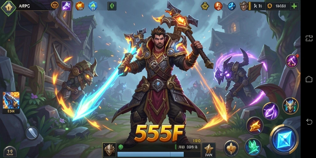 Tangkapan layar gameplay ARPG yang mendebarkan di 555F.