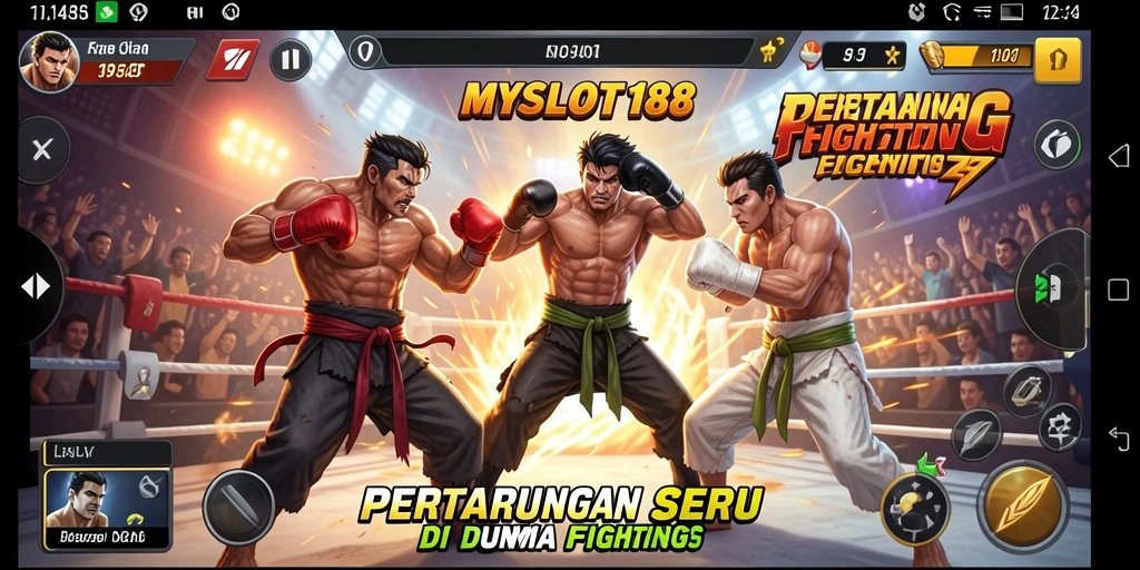 Tangkapan layar menunjukkan aksi pertarungan seru di MYSLOT188.