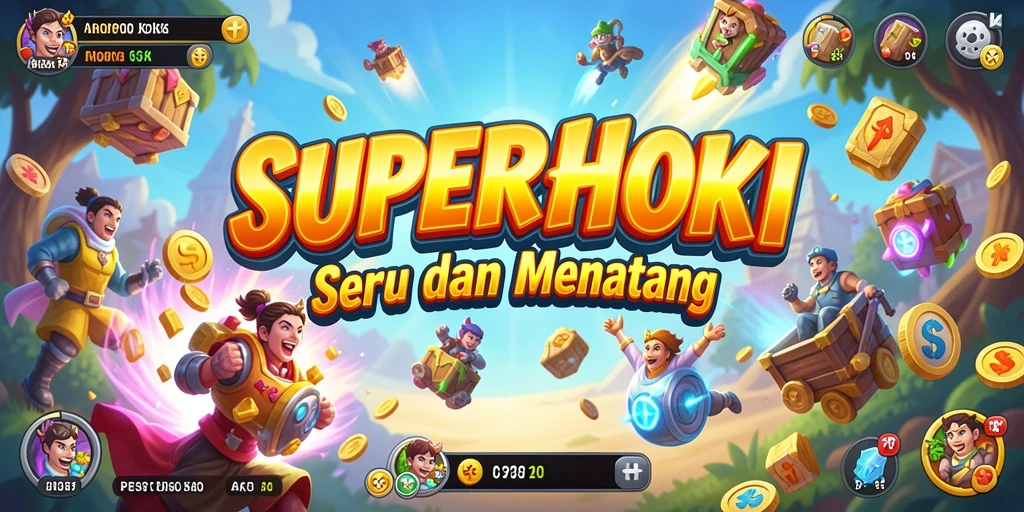 Tampilan gameplay SUPERHOKI yang seru dan menantang.