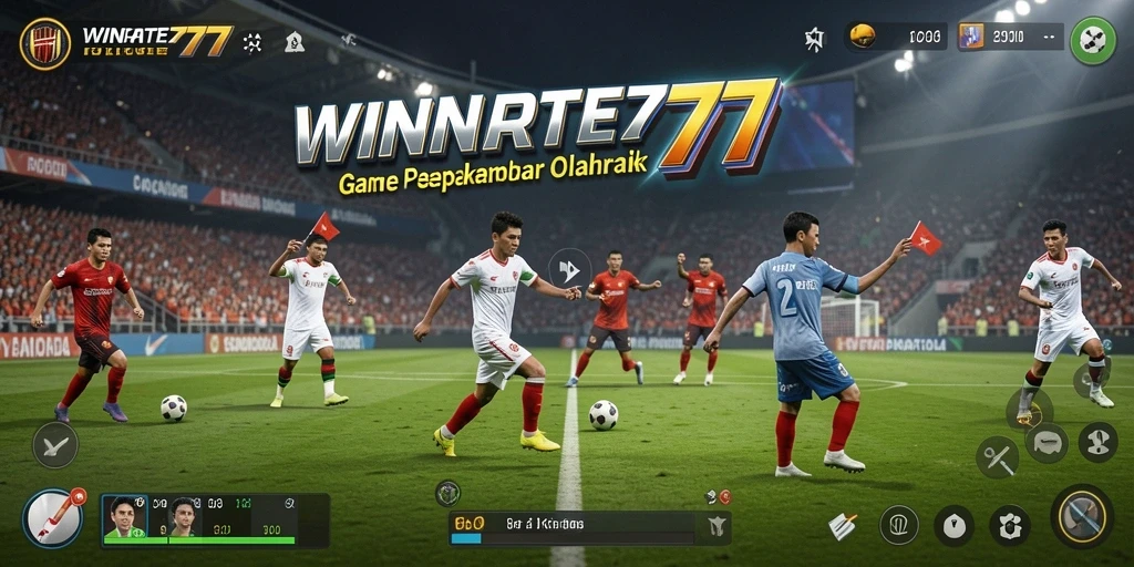 Tangkapan layar dari gameplay WINRATE777 yang menampilkan aksi sepakbola yang mendebarkan.